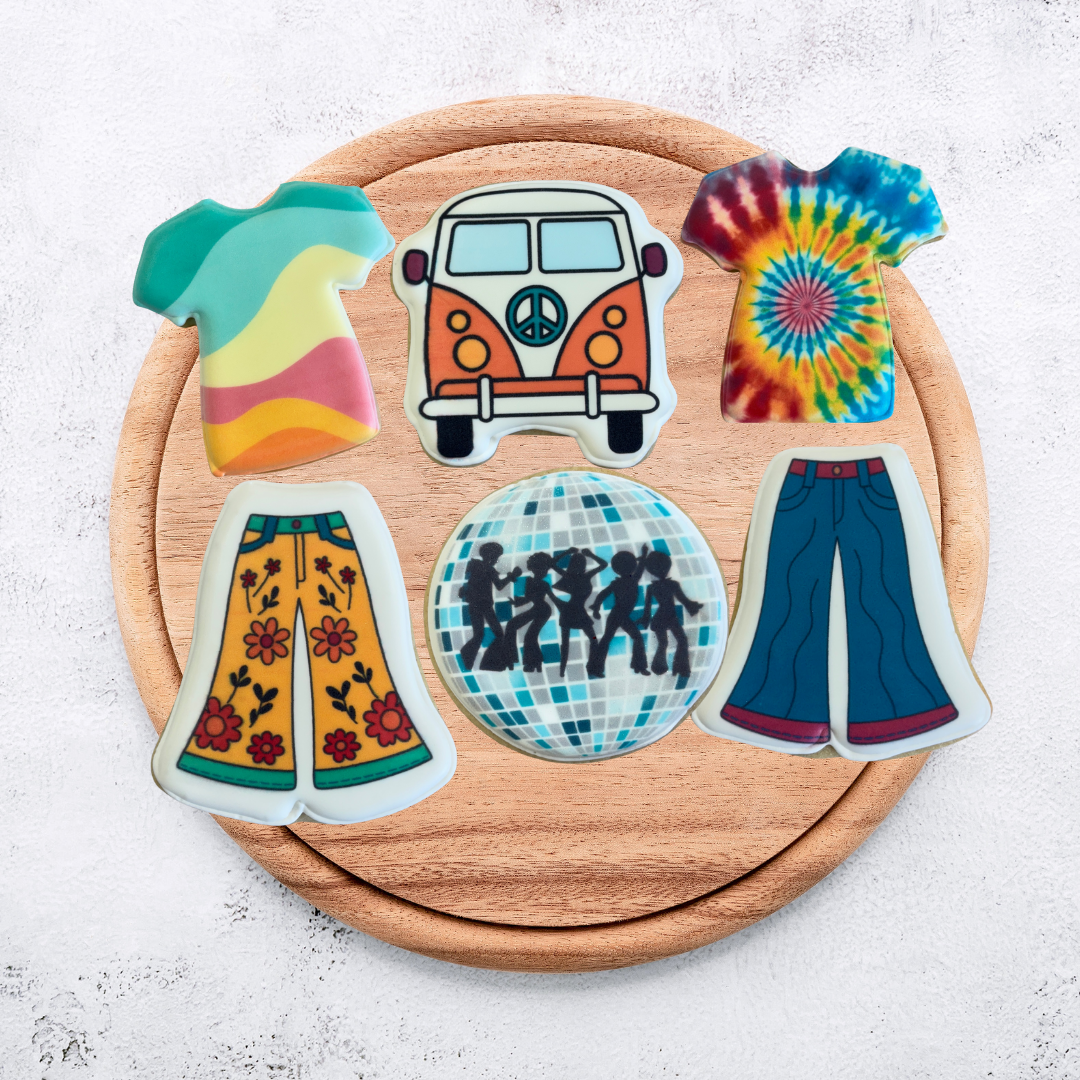 1970s Hippie Disco Groovy Retro Party Themed 70s Cookies --12 Count