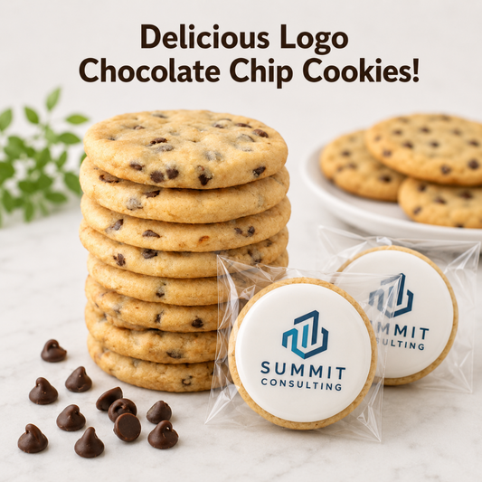 Chocolate Chip Circle Shaped Logo Cookies by the Dozen