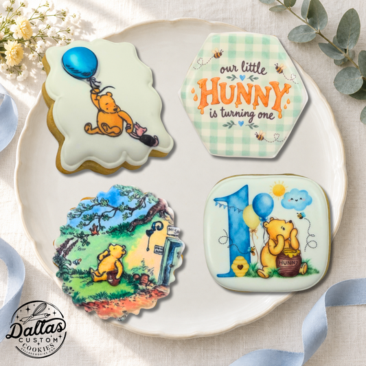 Classic Winnie the Pooh Birthday Little Hunny Turning 1 Elevated Decor Cookies--12 Count