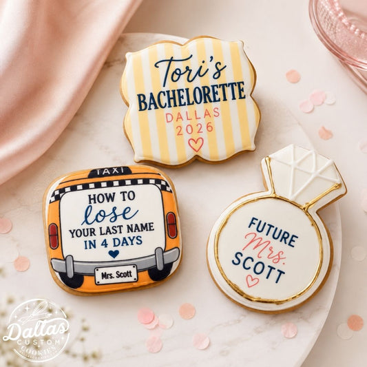 Bachelorette Party Bride Bride’s Last Ride Cookie Set-- 12 Count