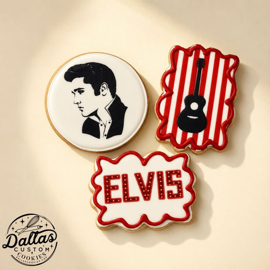 Elvis Themed Cookie Set Birthday Cookie Set -- 12 Count