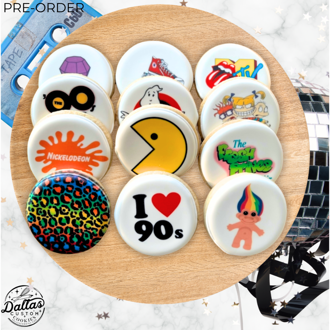 1990s themed 90s Birthday Cookies--12 Count