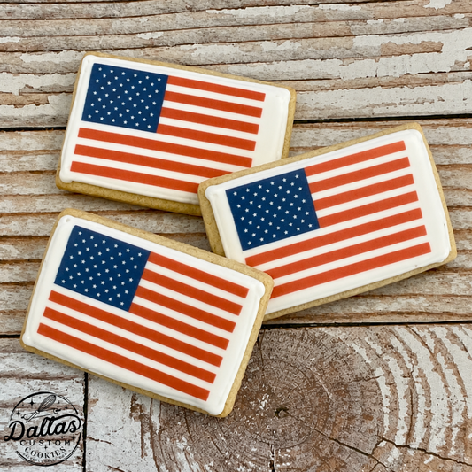 American Flag Patriotic 4th of July Cookies--12 Count