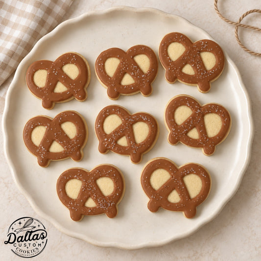 Pretzel Decorated cookies Oktoberfest Pretzel Cookies --12 Count