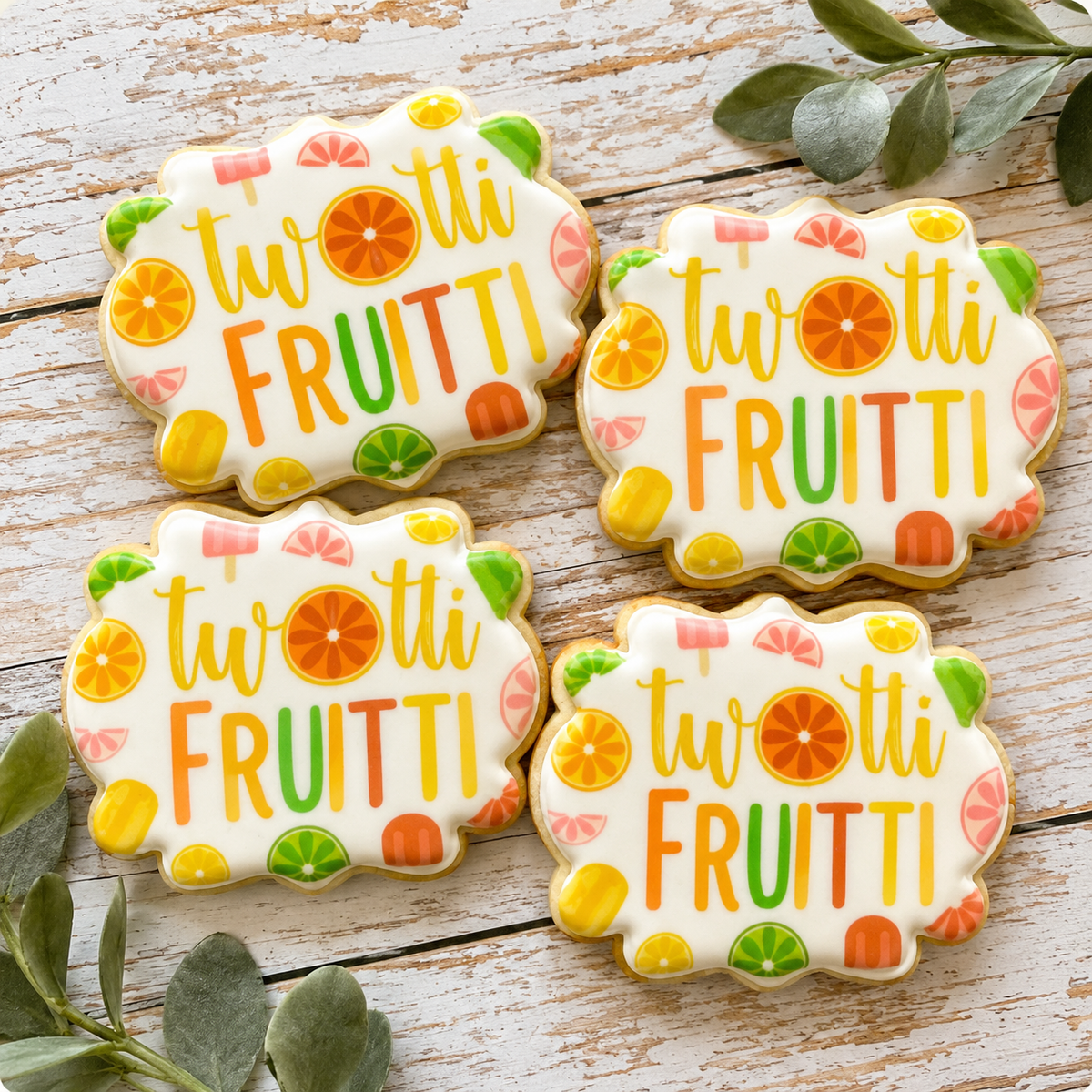 Two-tti Fruitti Fruit themed Birthday Cookies--12 Count