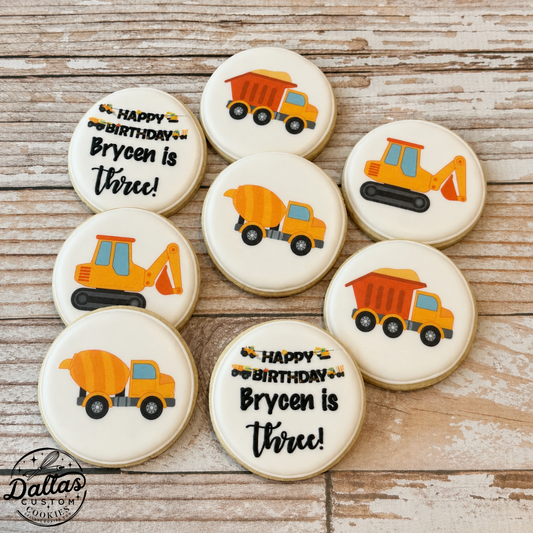 Construction Themed Birthday Cookies--12 Count