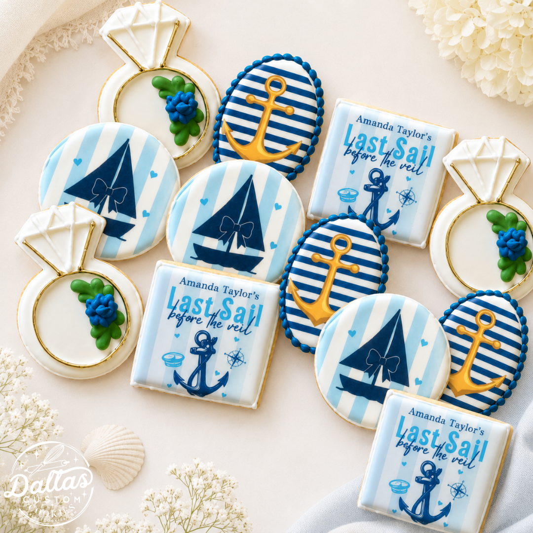 Bachelorette Party Last Sail before the Veil Cookie Set-- 12 Count