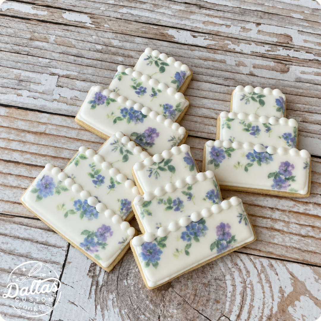 Floral Print Wedding Cake-- 12 Count