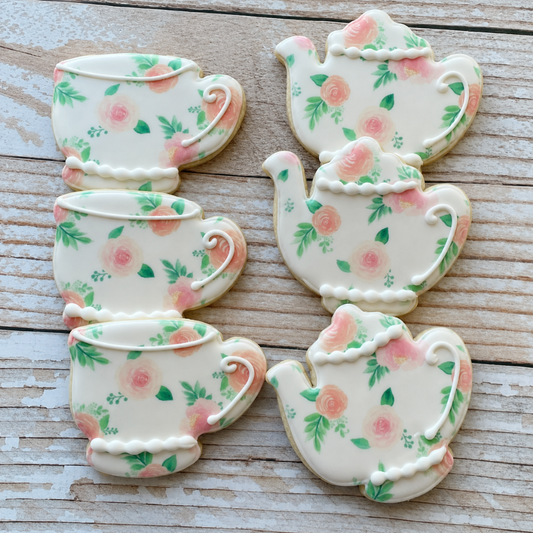Floral Tea Party Themed Cookies--12 Count