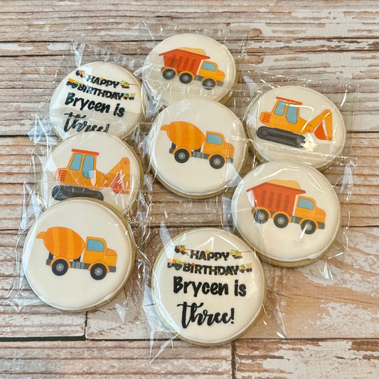 Construction Themed Birthday Cookies--12 Count
