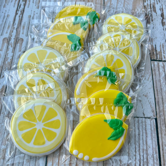 Lemon and Lemon Slices Themed Summer Fruit Decorated -- 12 count