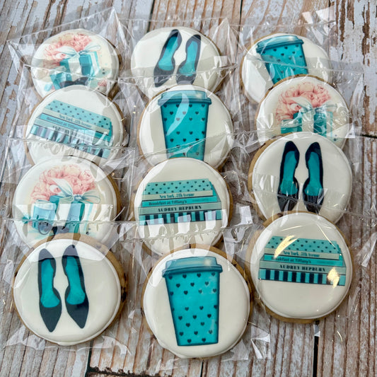 Breakfast at Tiffany's themed Birthday Cookies --12 Count