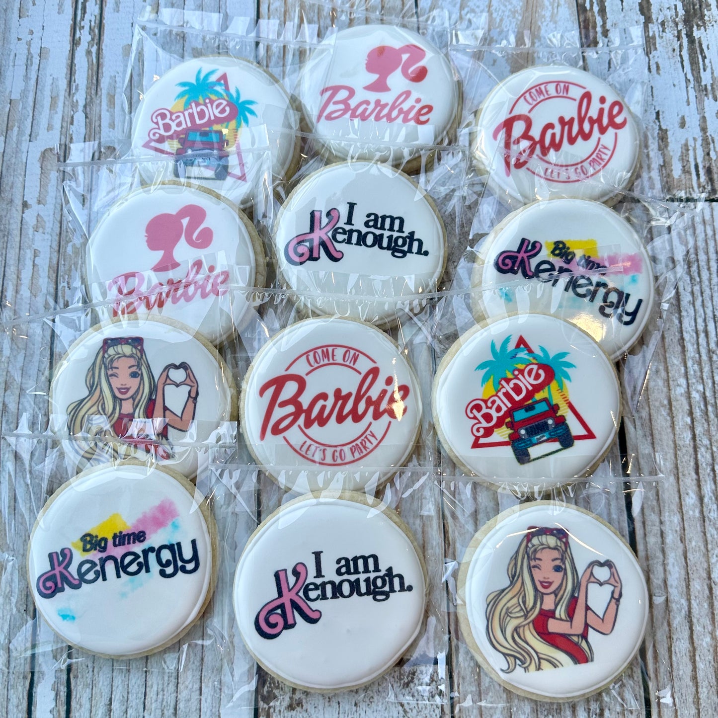 Barbie Pink Let's go Party Themed Cookies--12 Count