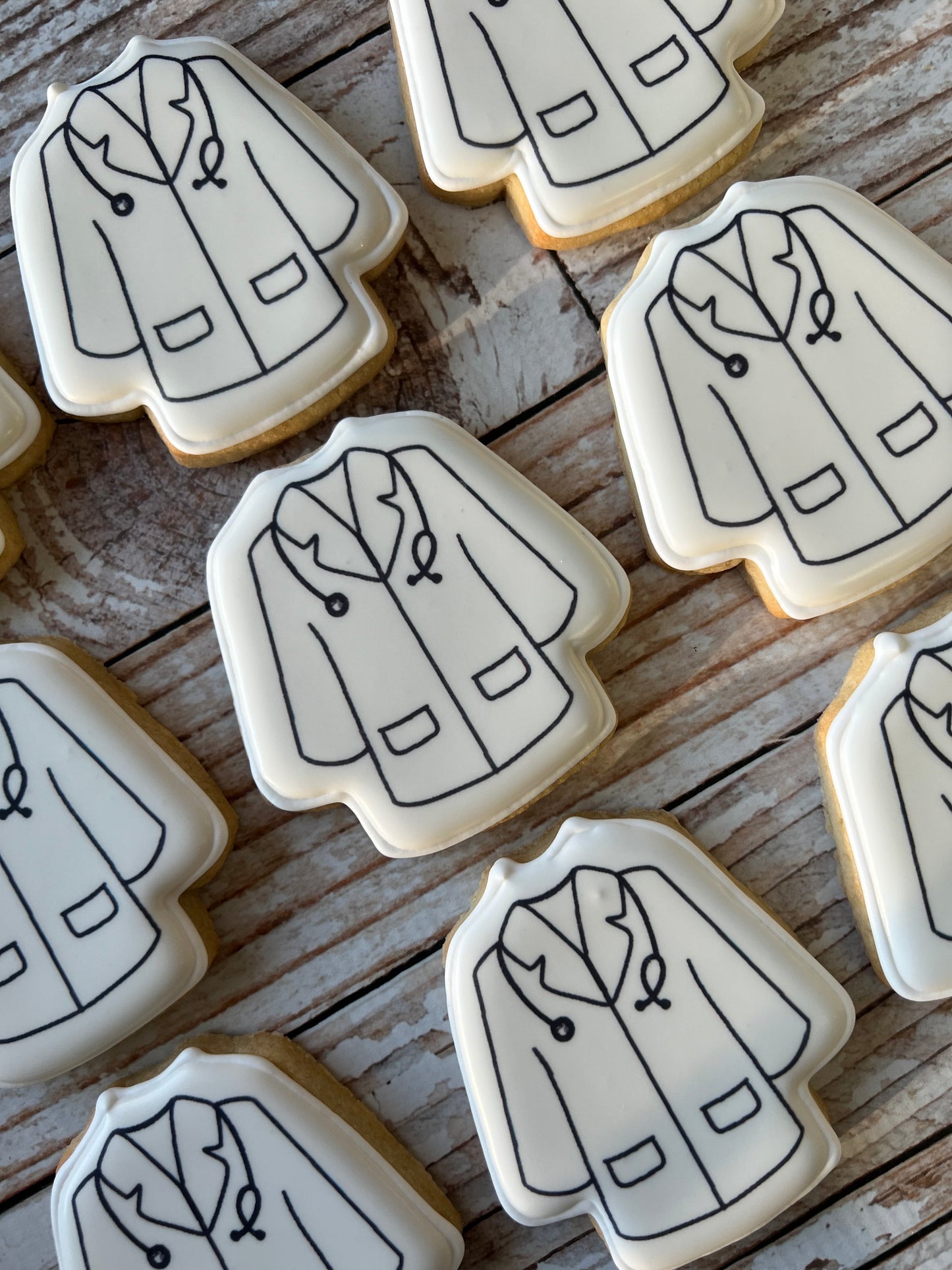 Lab Coat Doctor Jacket White Coat Themed Cookies--12 Count