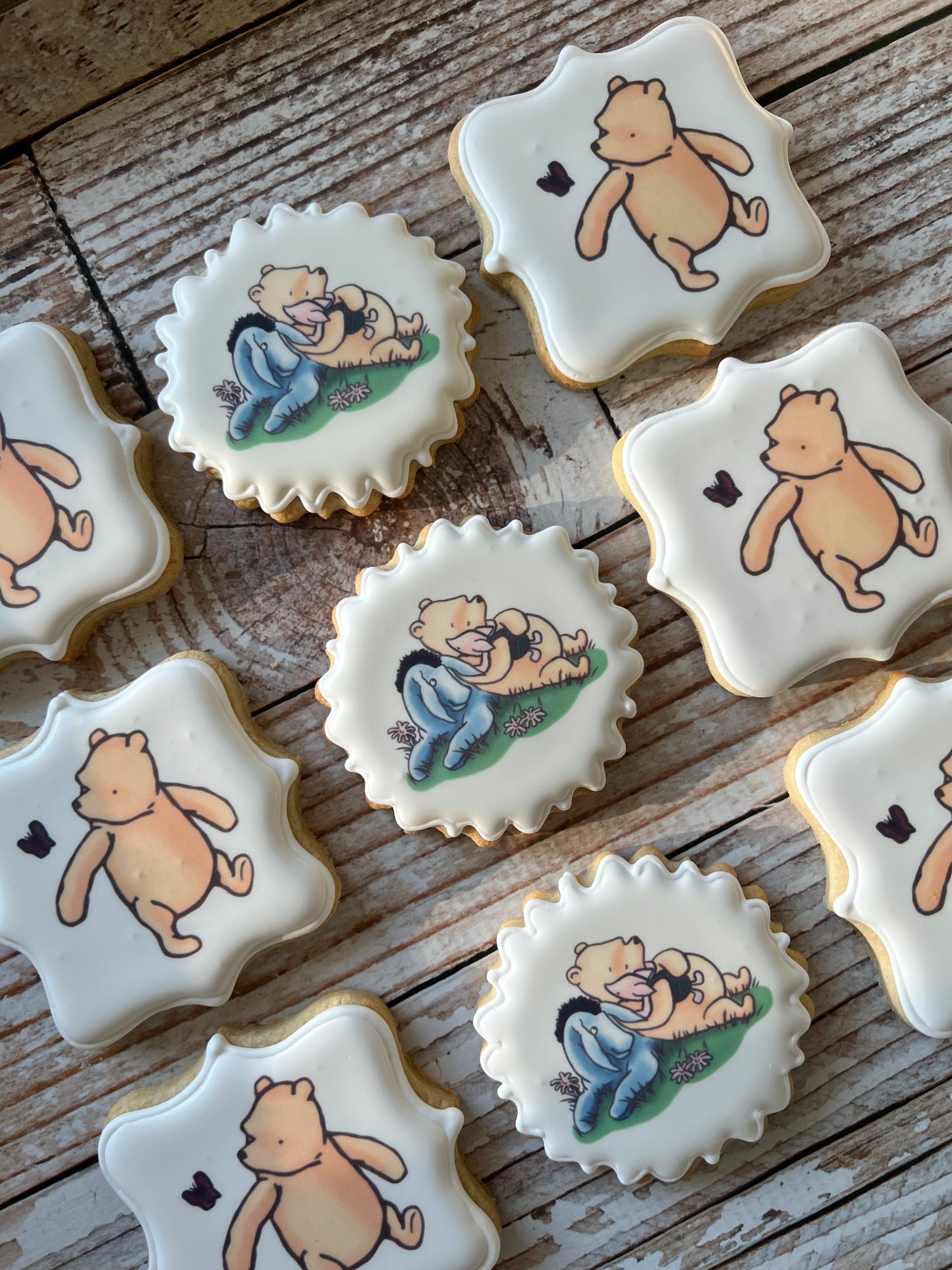 Winnie the Pooh Watercolor Baby Shower Cookies--12 Count