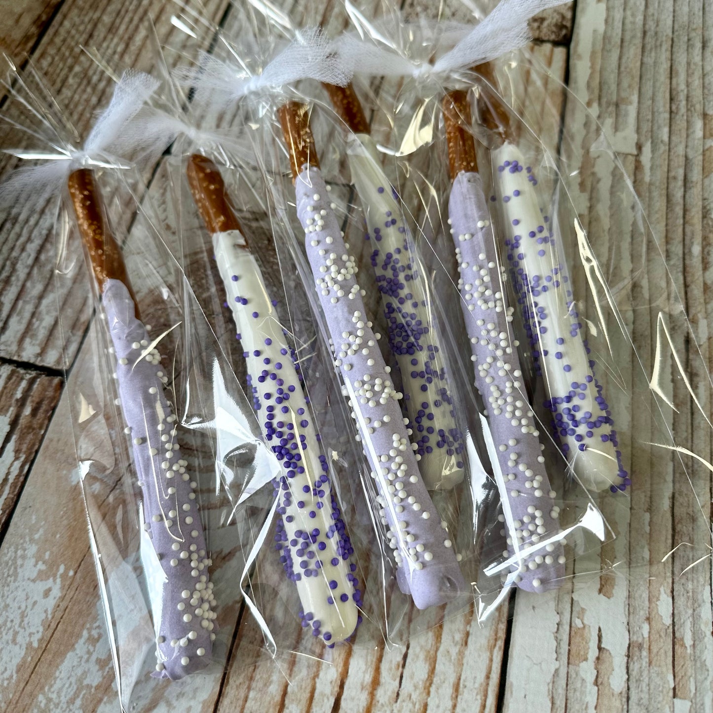 Dipped Pretzel Sticks w/Sprinkles  Individually Wrapped--12 Count