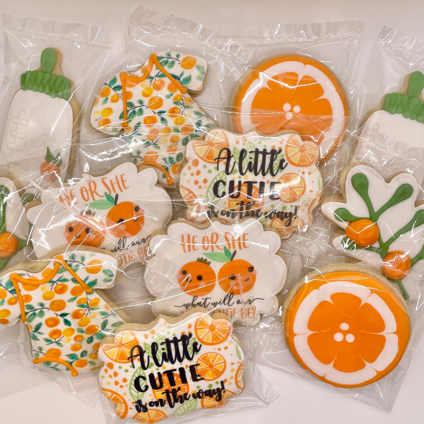 Hand Decorated Details Little Cutie is on the Way themed Baby Shower Cookies--12 Count