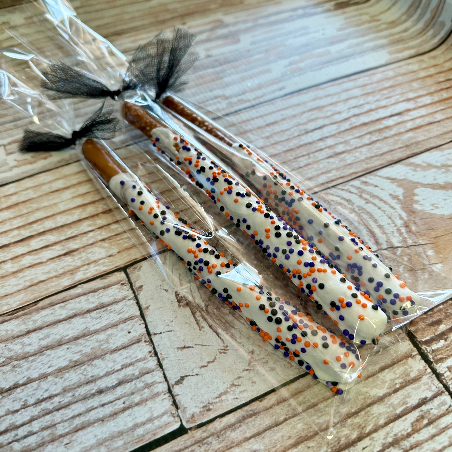 Dipped Pretzel Sticks w/Sprinkles  Individually Wrapped--12 Count