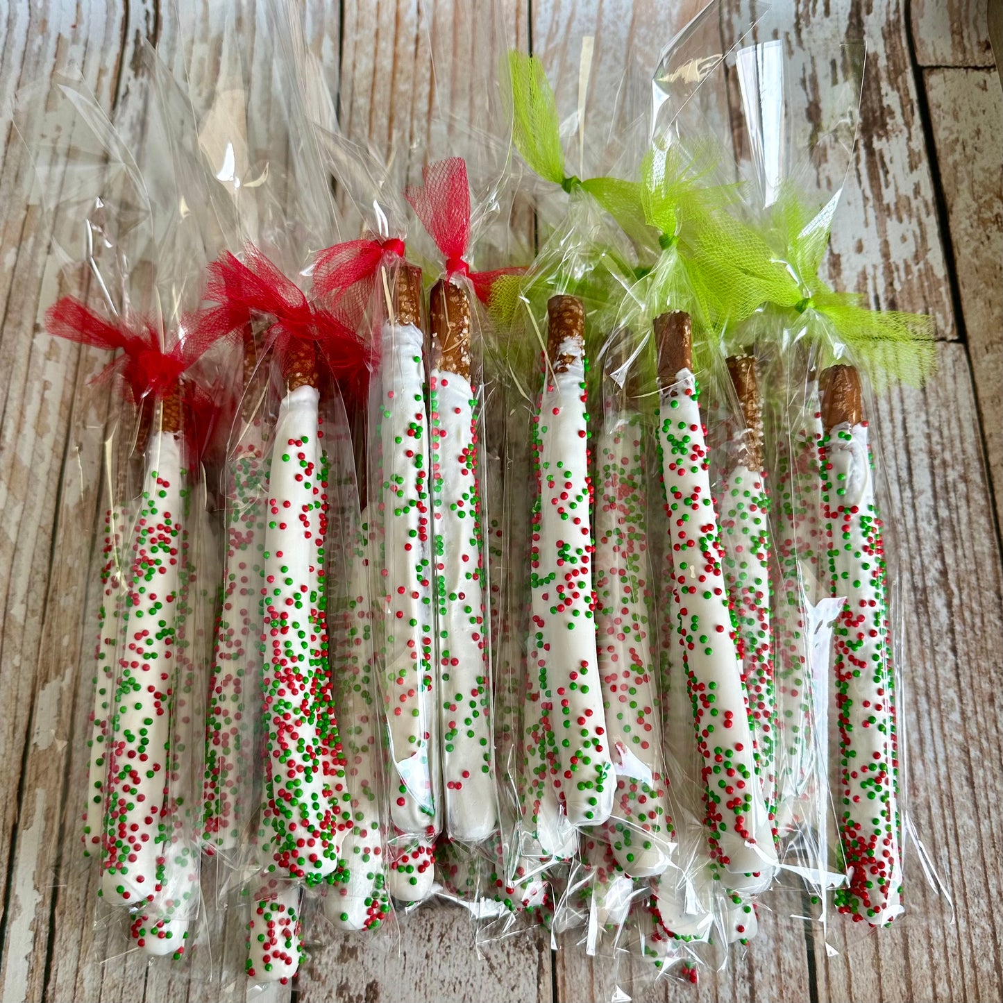 Dipped Pretzel Sticks w/Sprinkles  Individually Wrapped--12 Count