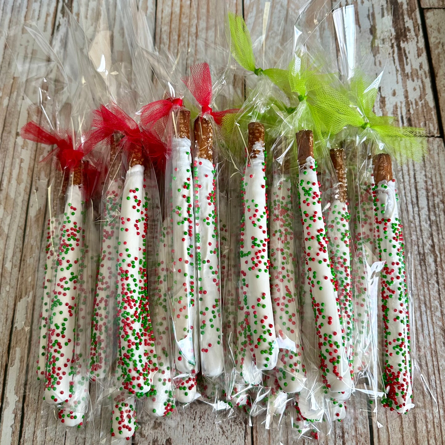 Dipped Pretzel Sticks w/Sprinkles  Individually Wrapped--12 Count