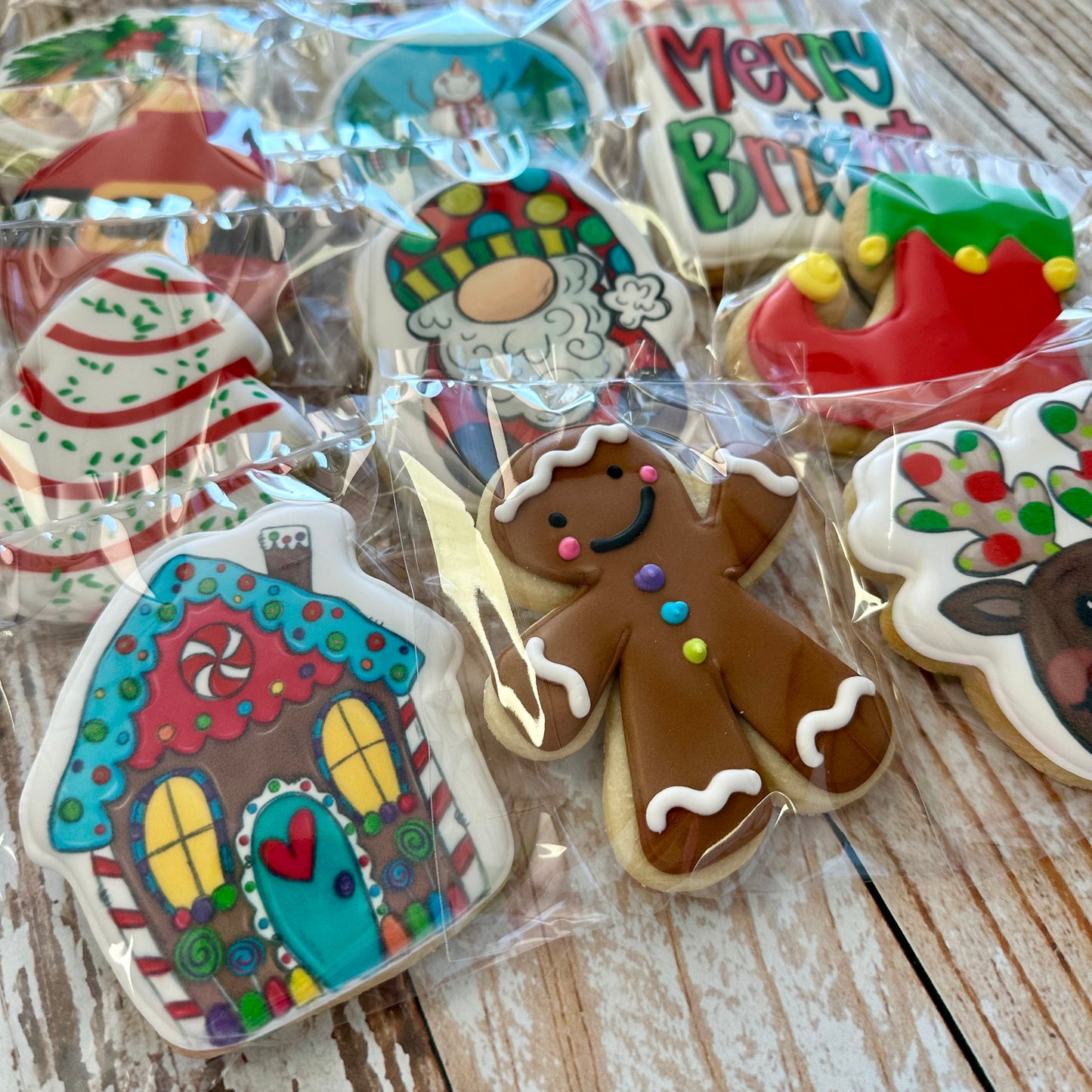 Merry & Bright Holiday Christmas Themed Cookies--12 Count