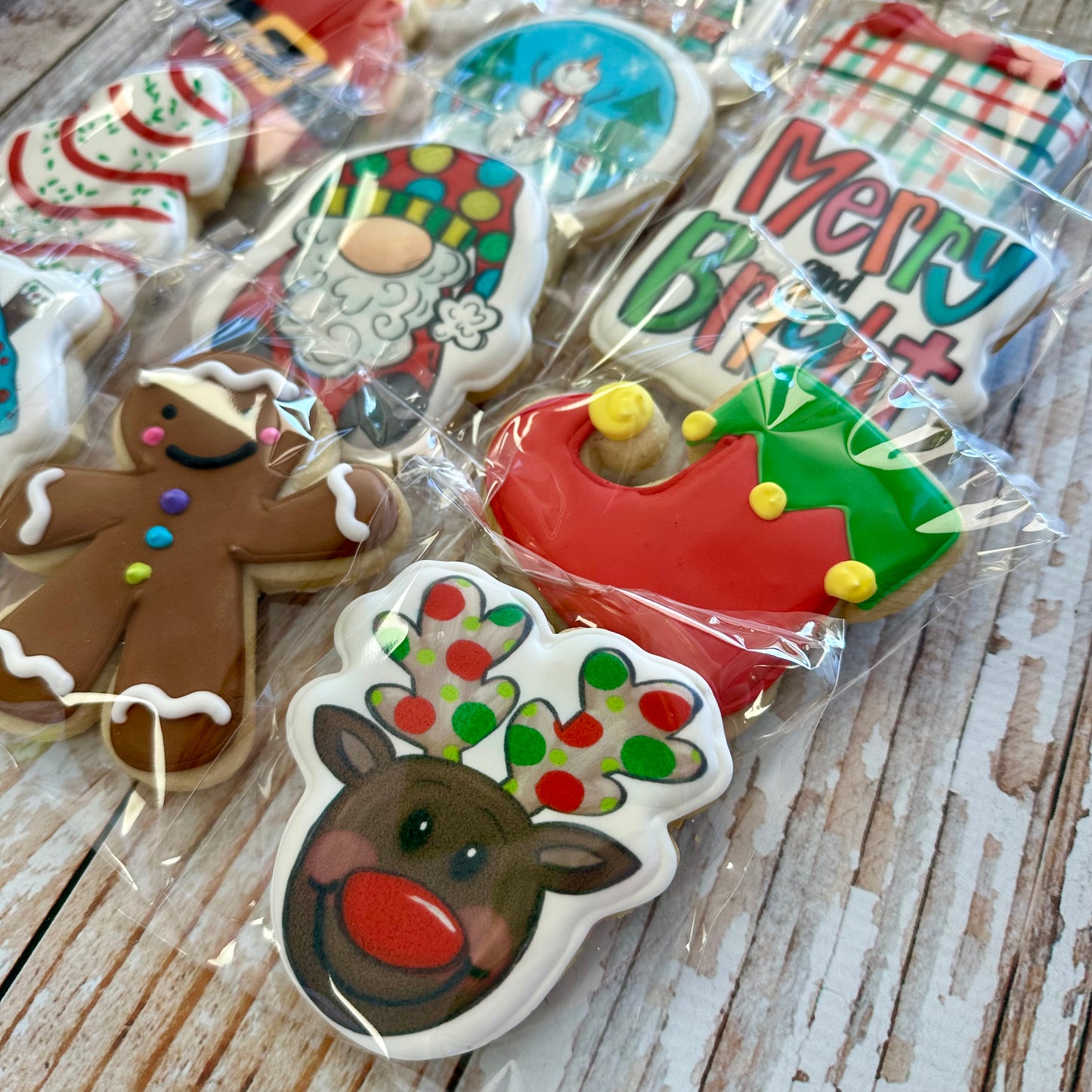 Merry & Bright Holiday Christmas Themed Cookies--12 Count