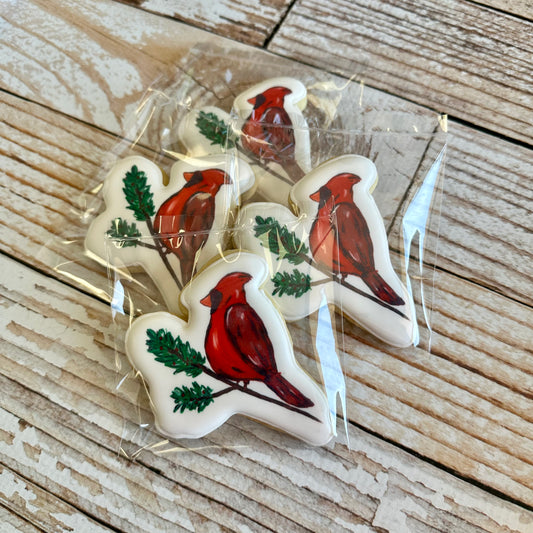 Holiday Christmas Cardinal Red Bird Cookie--12 Count