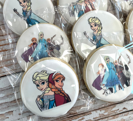 Frozen Princess Themed Birthday Cookies--12 Count