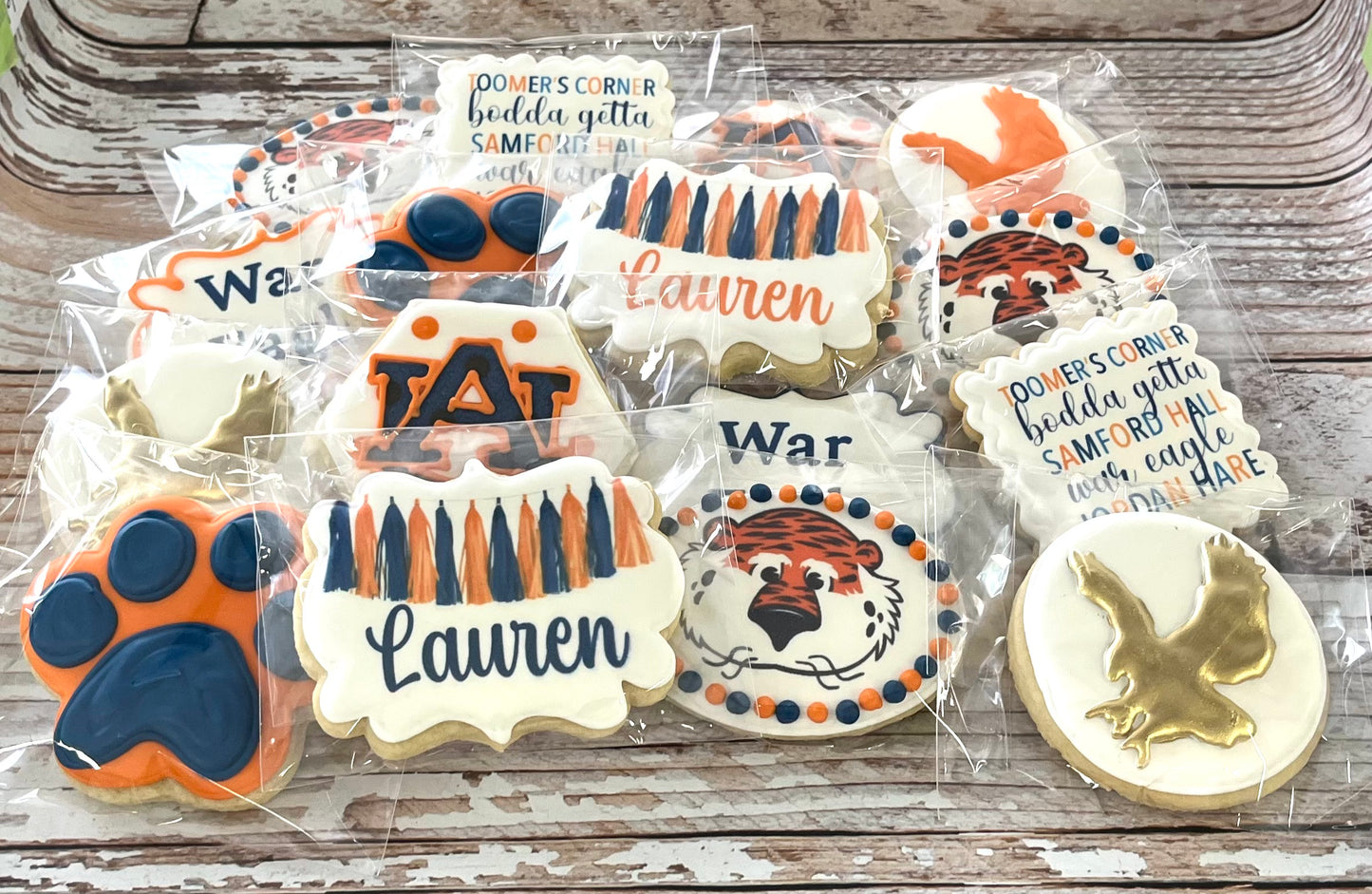 Auburn War Eagle Pre-Designed Set of Graduation Cookies--12 Count