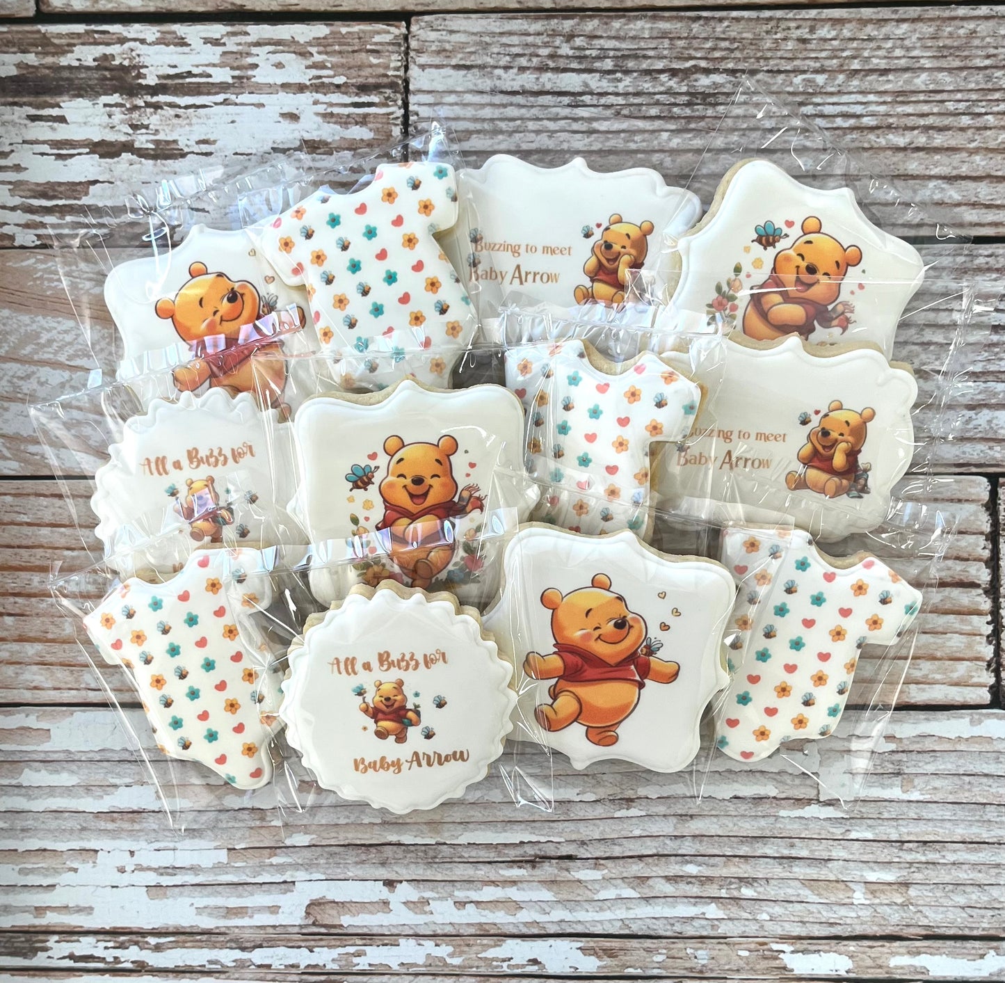 Winnie the Pooh Buzzing to Meet You Baby Shower Cookies--12 Count