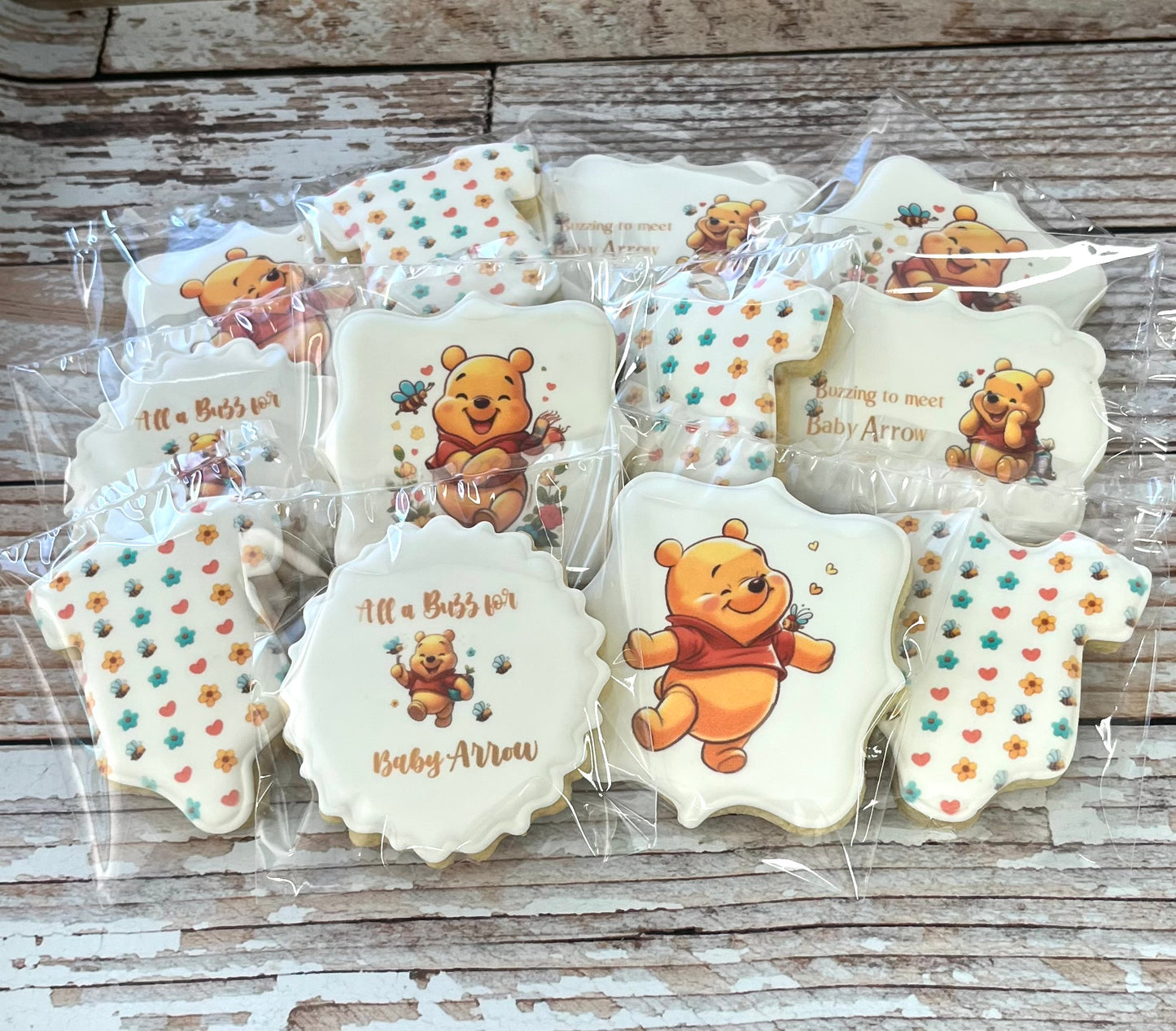 Winnie the Pooh Buzzing to Meet You Baby Shower Cookies--12 Count