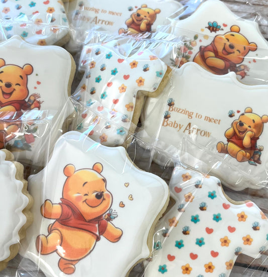 Winnie the Pooh Buzzing to Meet You Baby Shower Cookies--12 Count