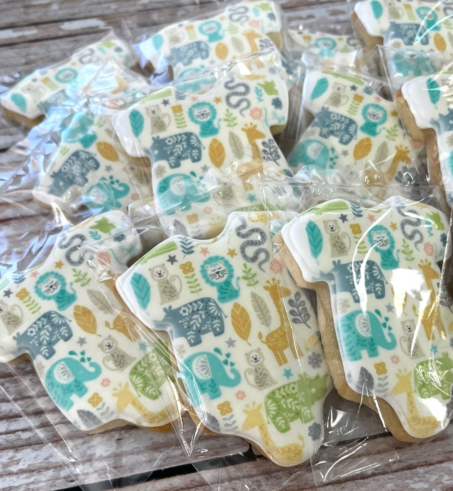 Baby Boy Shower Cookies w/choice of onesie --12 Count