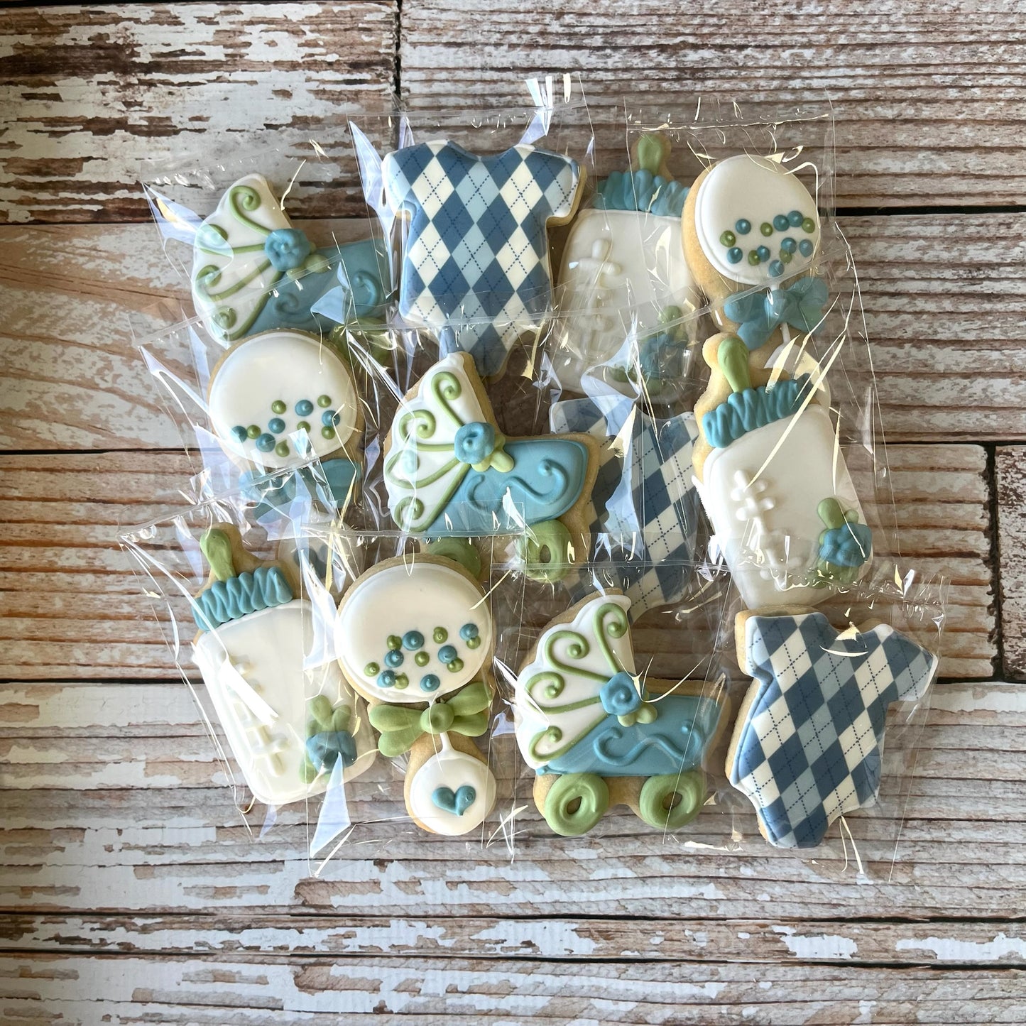 Baby Shower Cookies w/Custom Accent Colors--12 Count