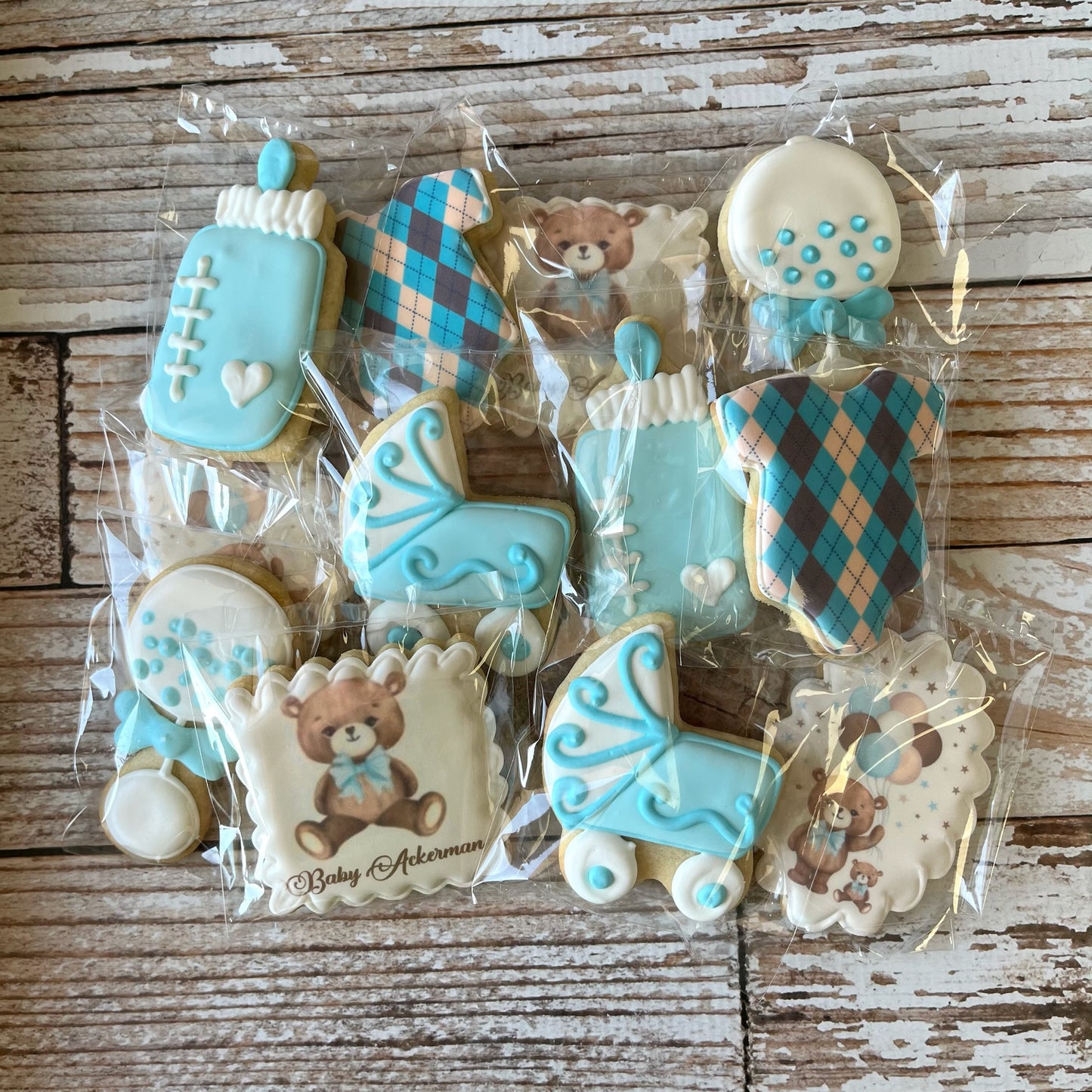 We Can Bearly Wait Teddy Bear Themed Baby Shower Cookies--12 Count