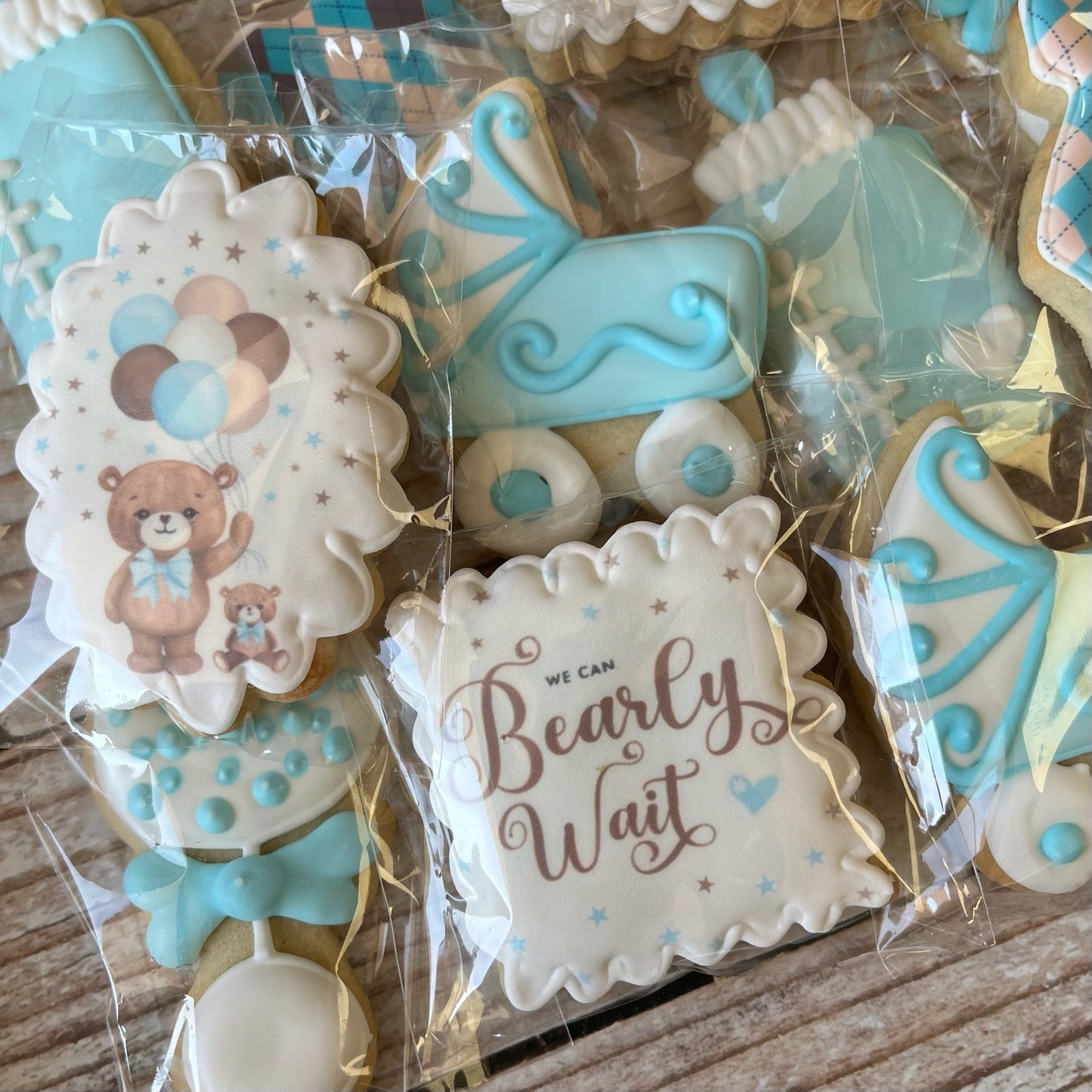 We Can Bearly Wait Teddy Bear Themed Baby Shower Cookies--12 Count