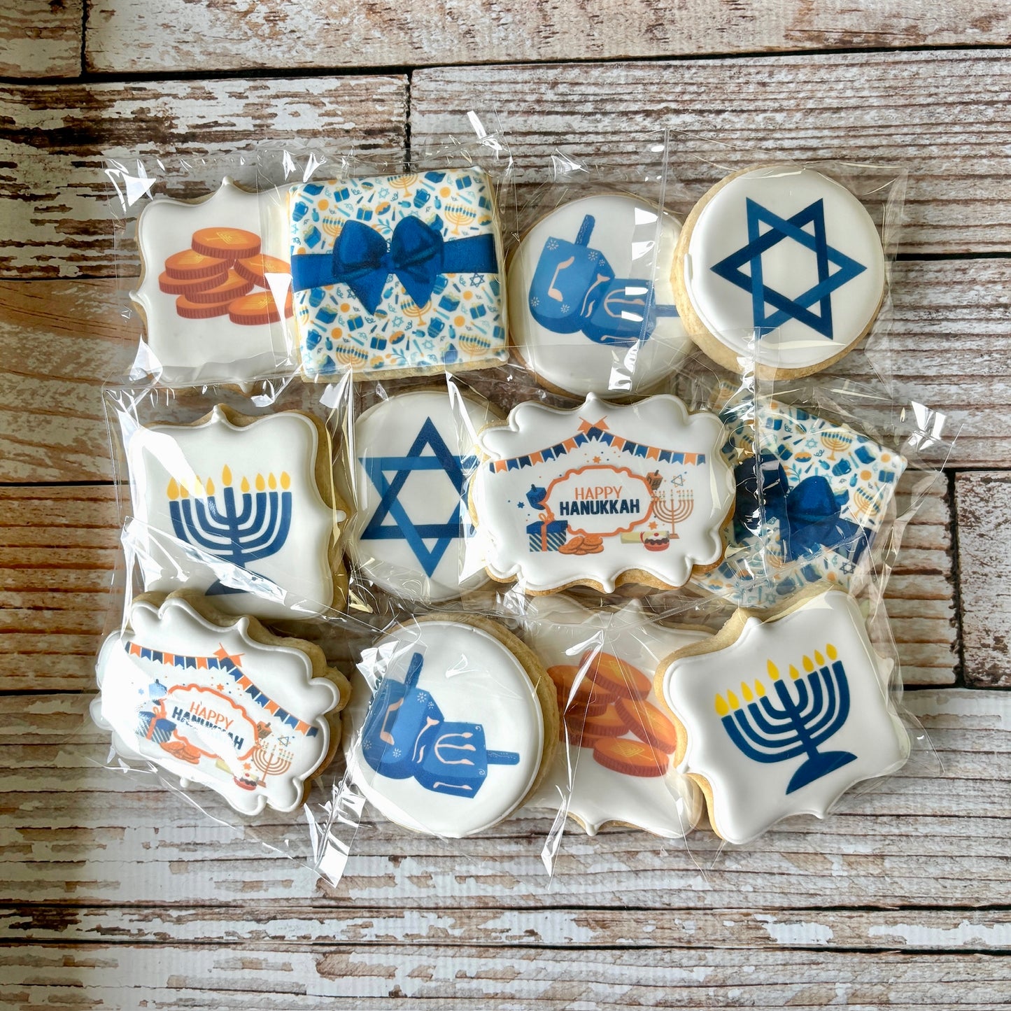 Hannukah Jewish Themed Holiday Cookies --12 Count