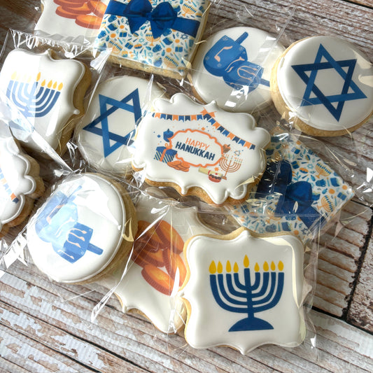 Hannukah Jewish Themed Holiday Cookies --12 Count