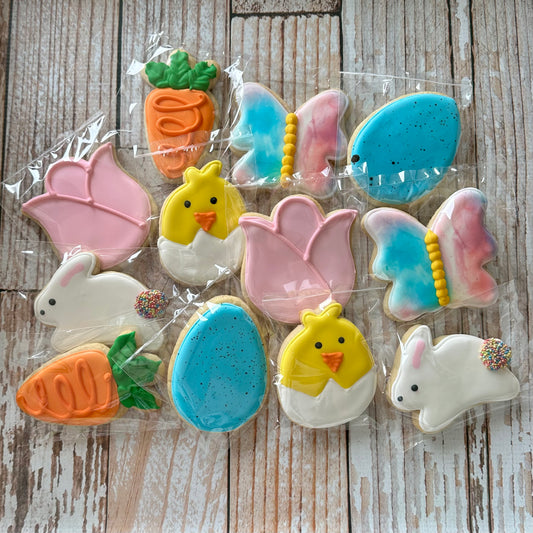 Easter Cookie Assortment w/Bunny Eggs Chicks Carrots--12 Count