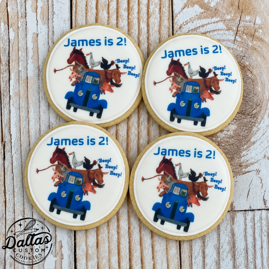 Little Blue Truck Themed Birthday Cookies--12 Count