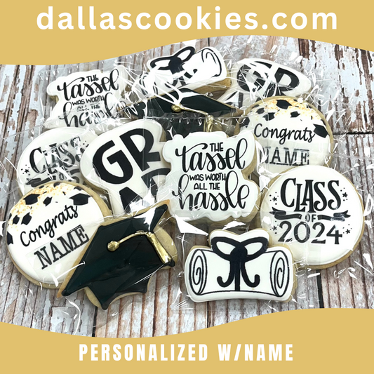 2024 Graduation Set of Cookies w/Personalized Name--12 Count