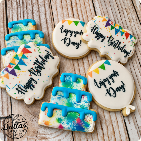 Personalized Happy Birthday Cookies--12 Count