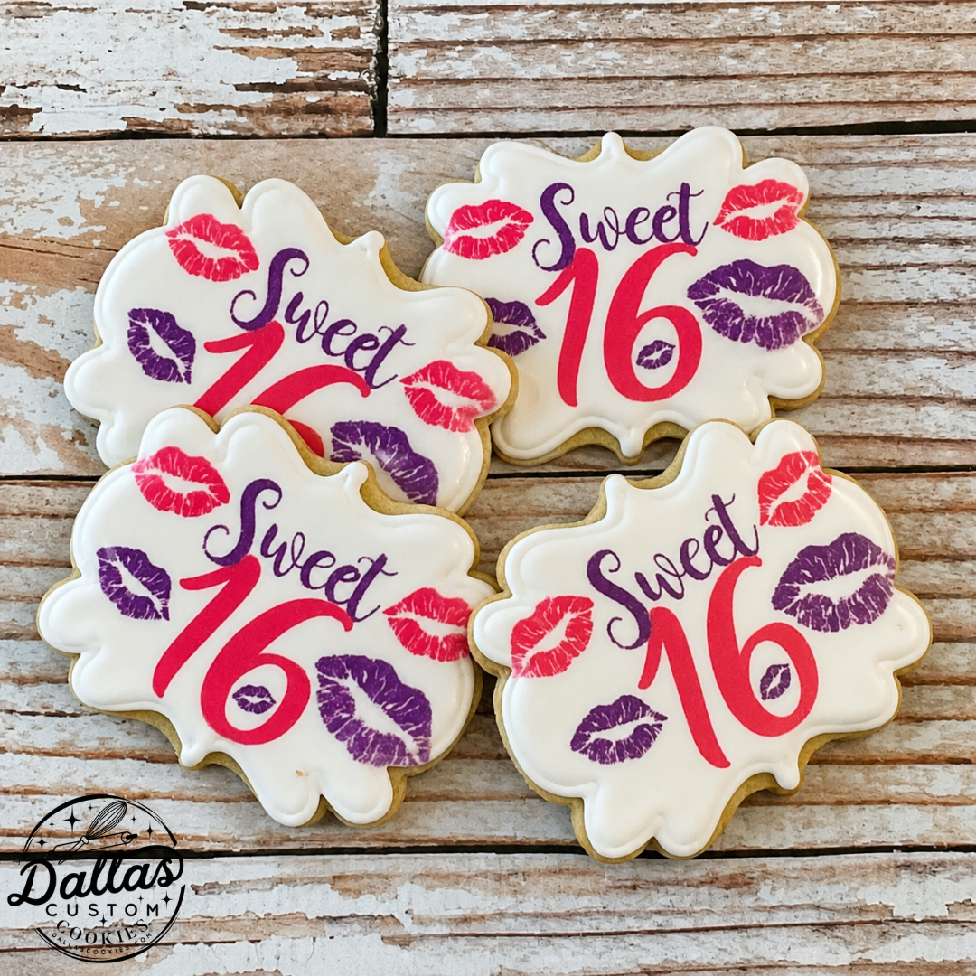 Sweet 16  Cookies Customized--12 Count