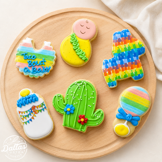 Taco Bout a Baby Fiesta Baby Shower Baby Shower Cookies--12 Count