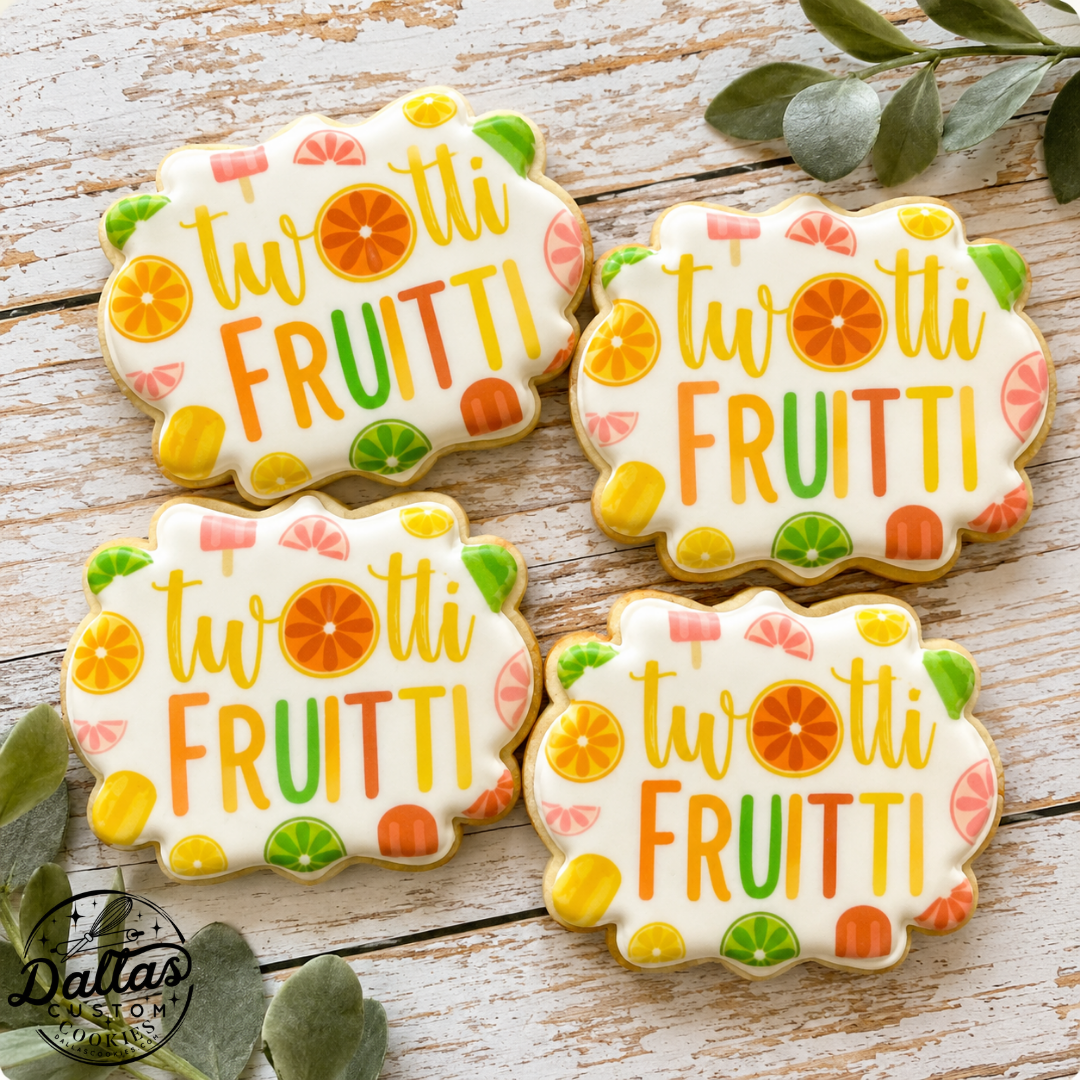 Two-tti Fruitti Fruit themed Birthday Cookies--12 Count