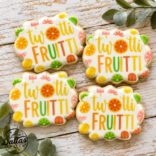 Two-tti Fruitti Fruit themed Birthday Cookies--12 Count