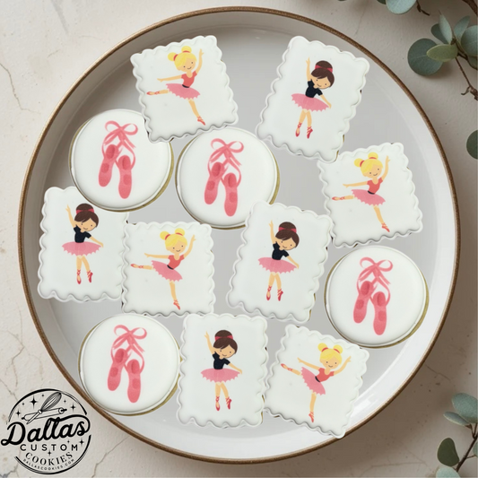 Pink Ballerina Ballet Dancer Themed Cookies--12 Count