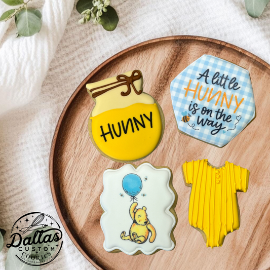 Winnie the Pooh Boy Little Hunny On the Way Baby Shower Cookies--12 Count