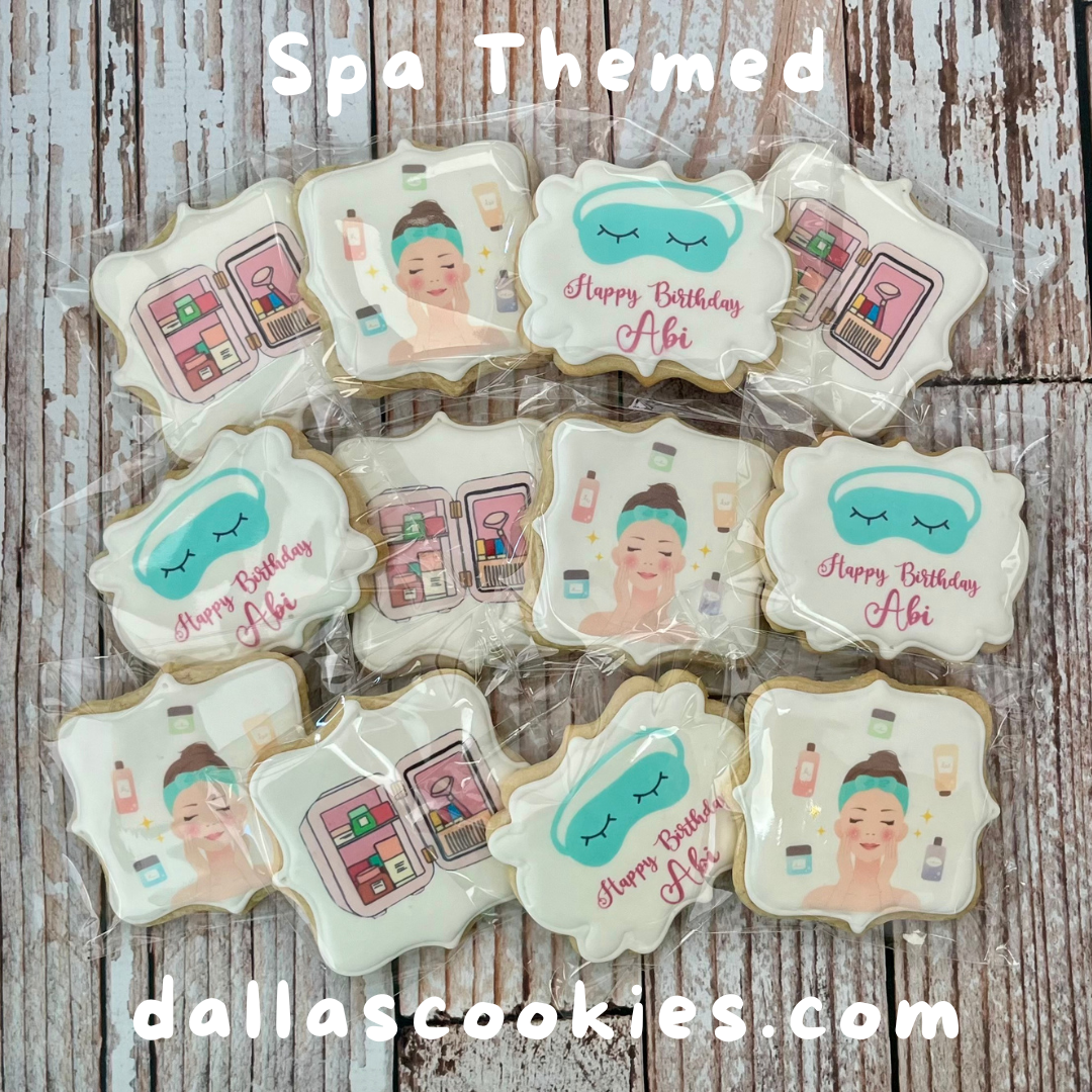 Girly Spa Makeup Pampered themed Birthday Cookies--12 Count