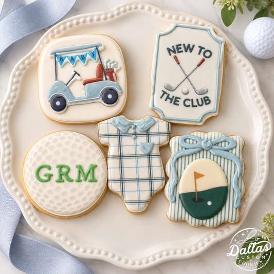 New to the Golf Club Baby Golfer Decorated Cookies Lil Putter Decor Cookies--12 Count